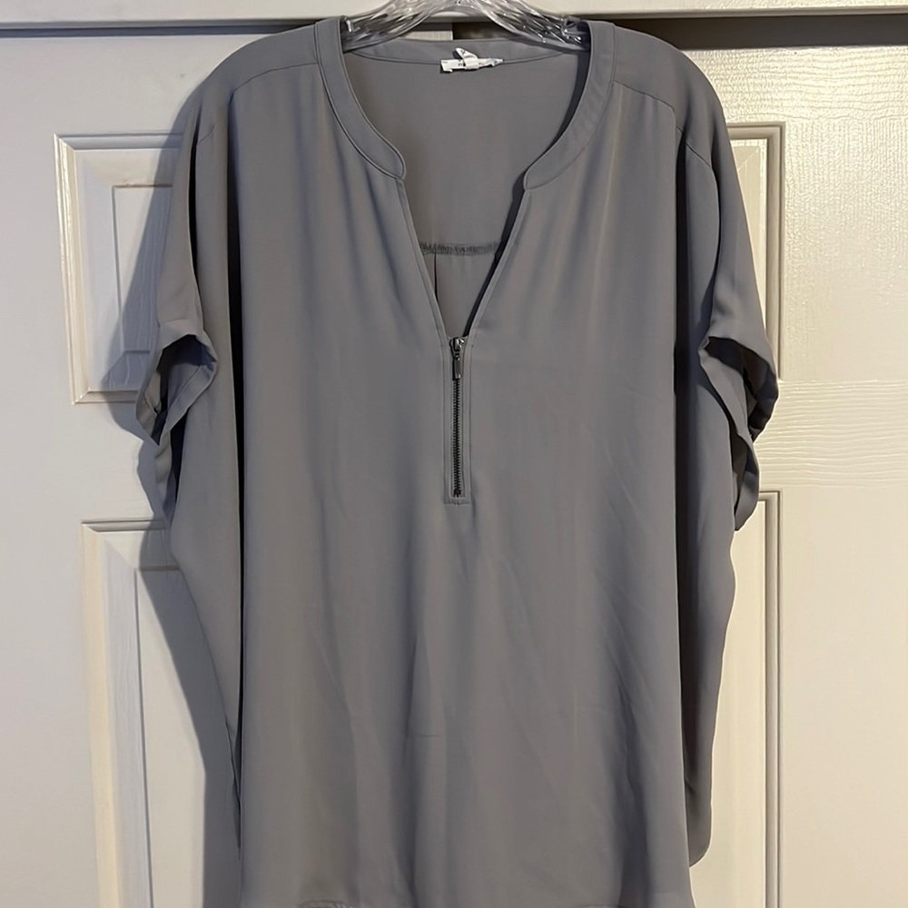 Zipper front blouse